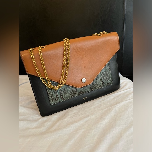 Celine Tricolor Leather Envelope Pocket Bag - Picture 2 of 8